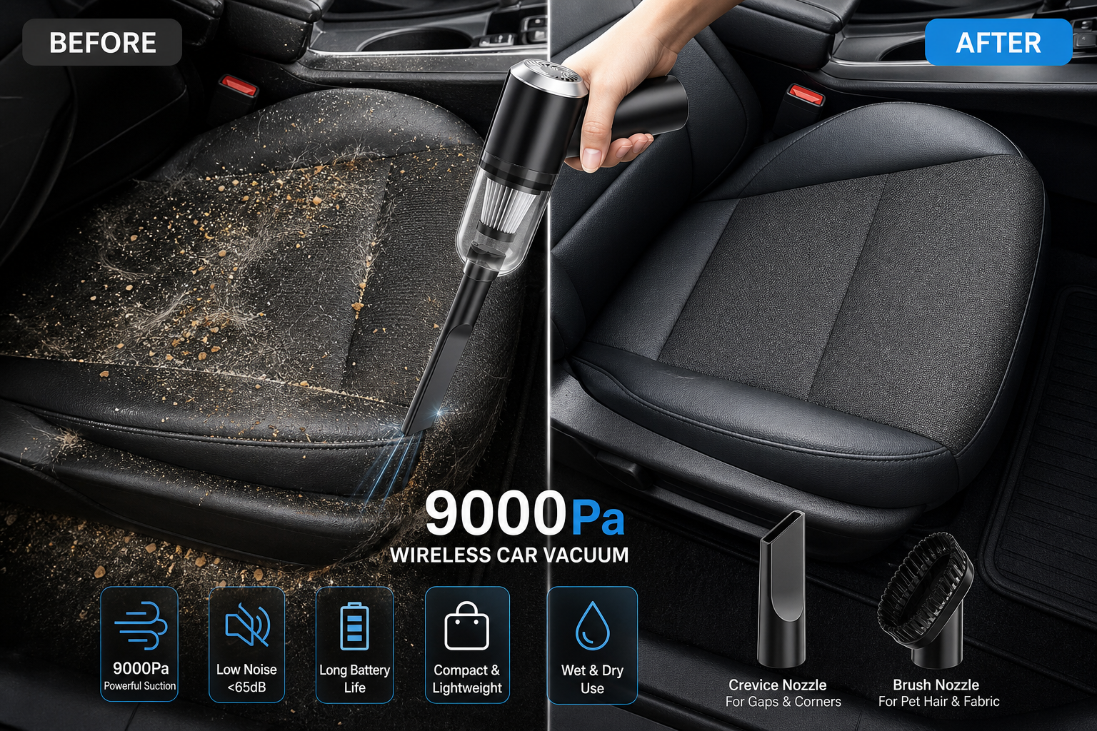 9000Pa Wireless Car Vacuum