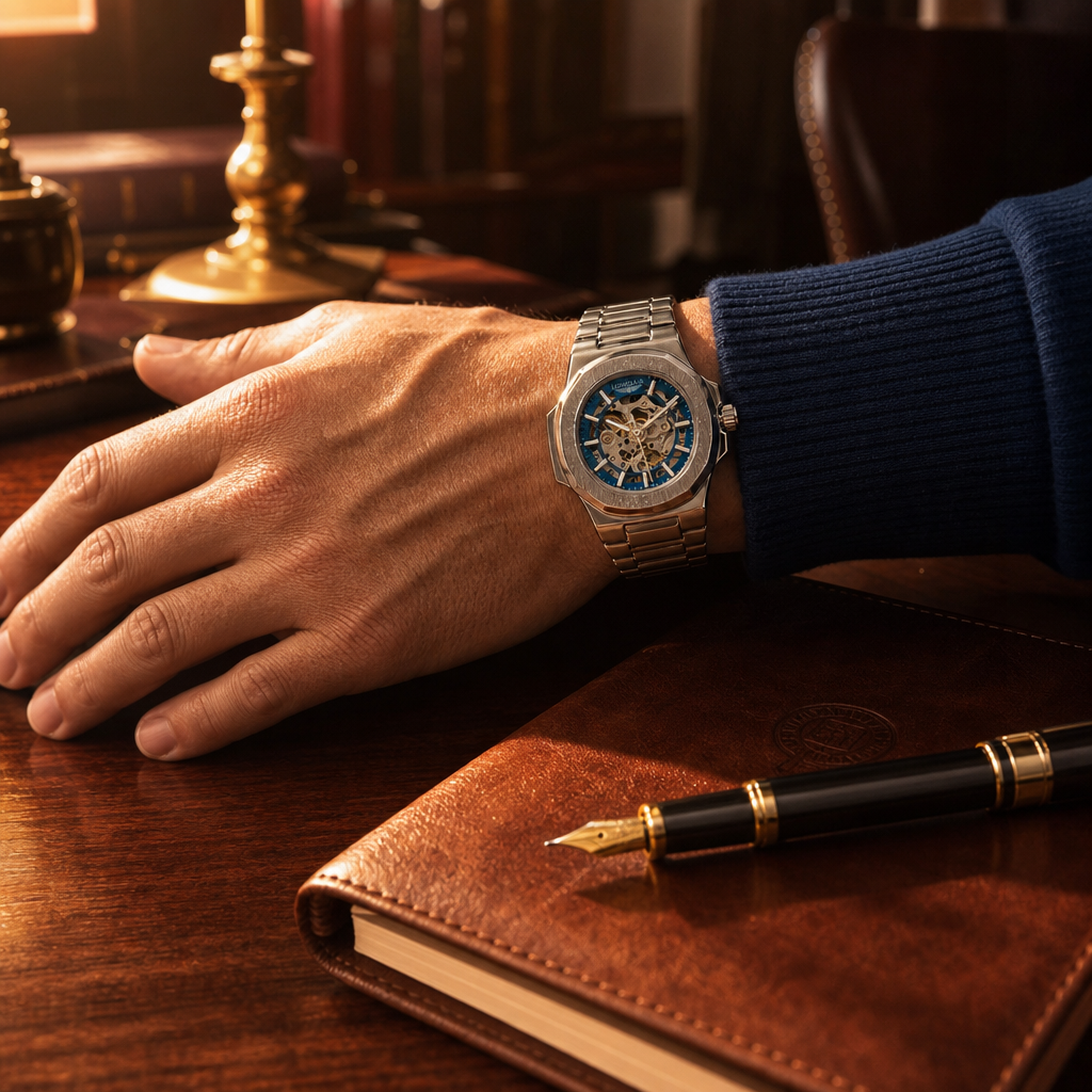 LONGLUX Skeleton Auto Watch