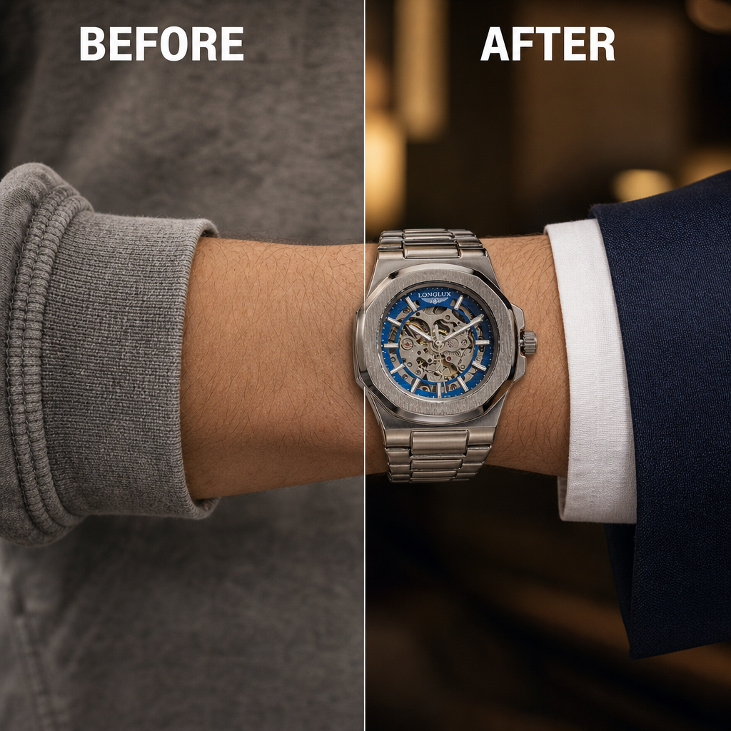 LONGLUX Skeleton Auto Watch