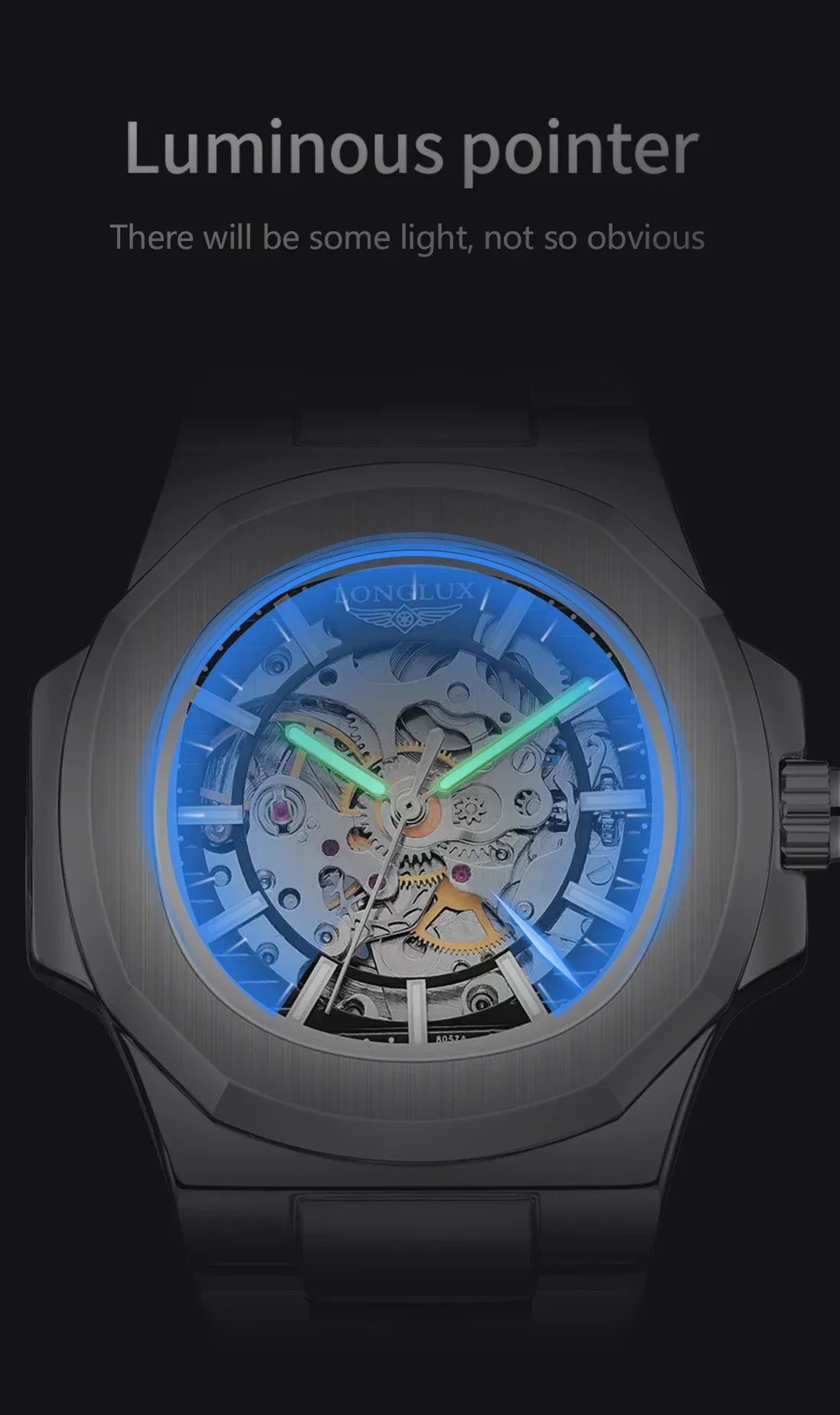 LONGLUX Skeleton Auto Watch