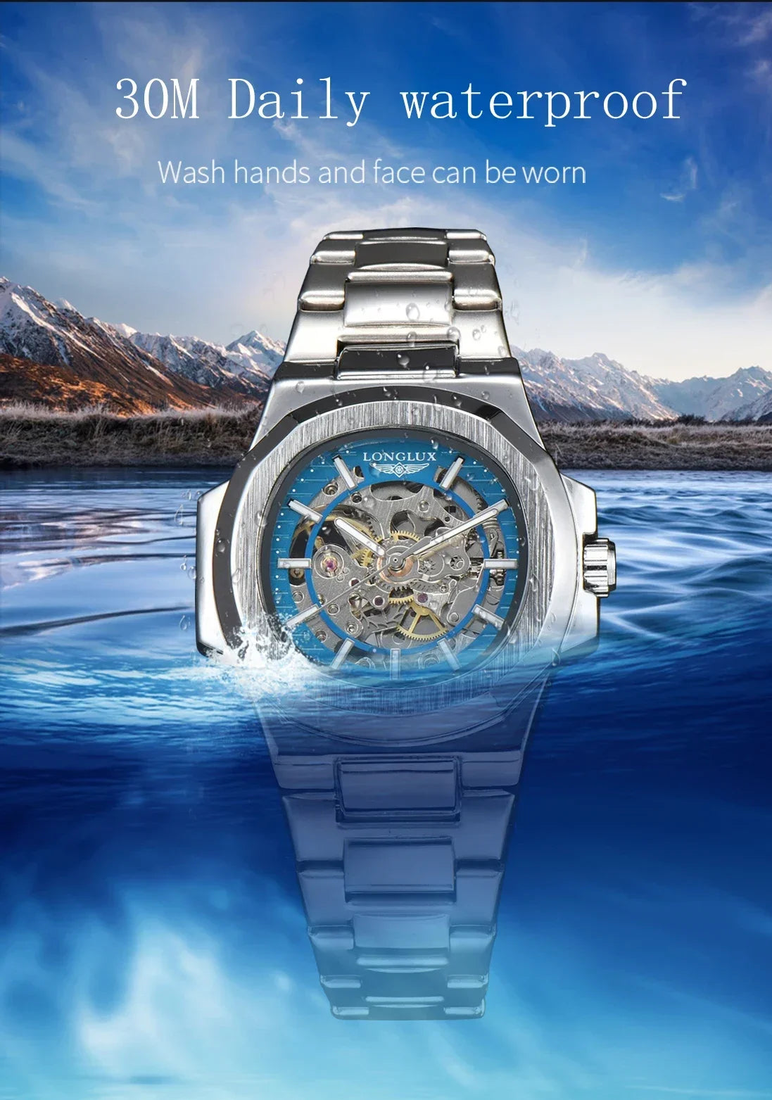 LONGLUX Skeleton Auto Watch