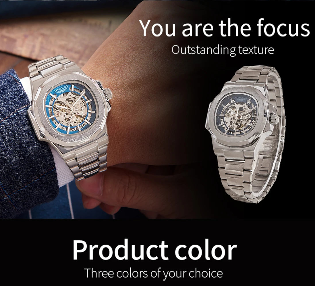 LONGLUX Skeleton Auto Watch