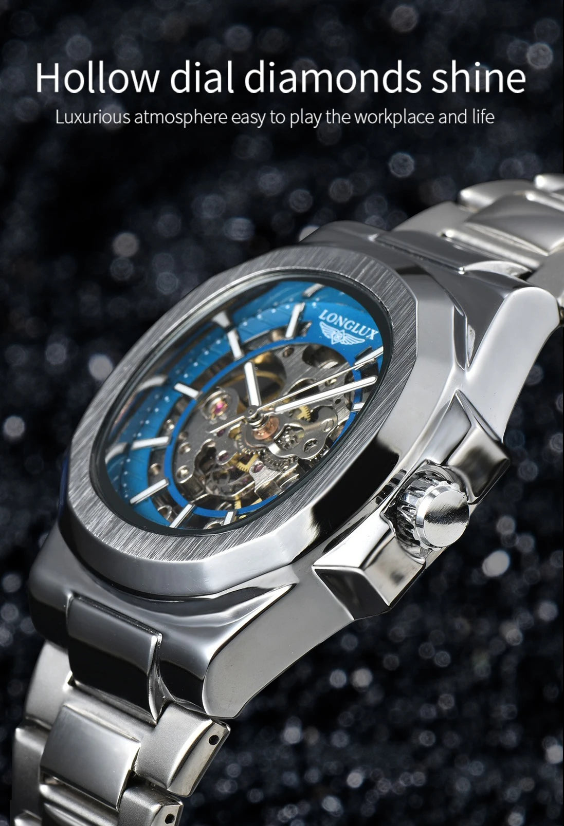 LONGLUX Skeleton Auto Watch